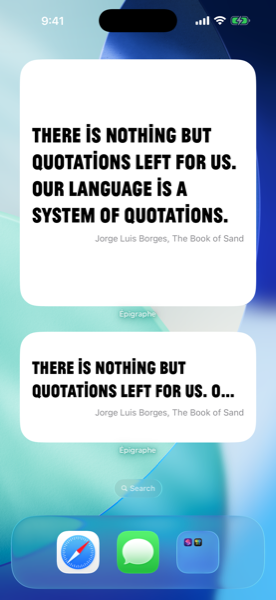 Home Screen widget