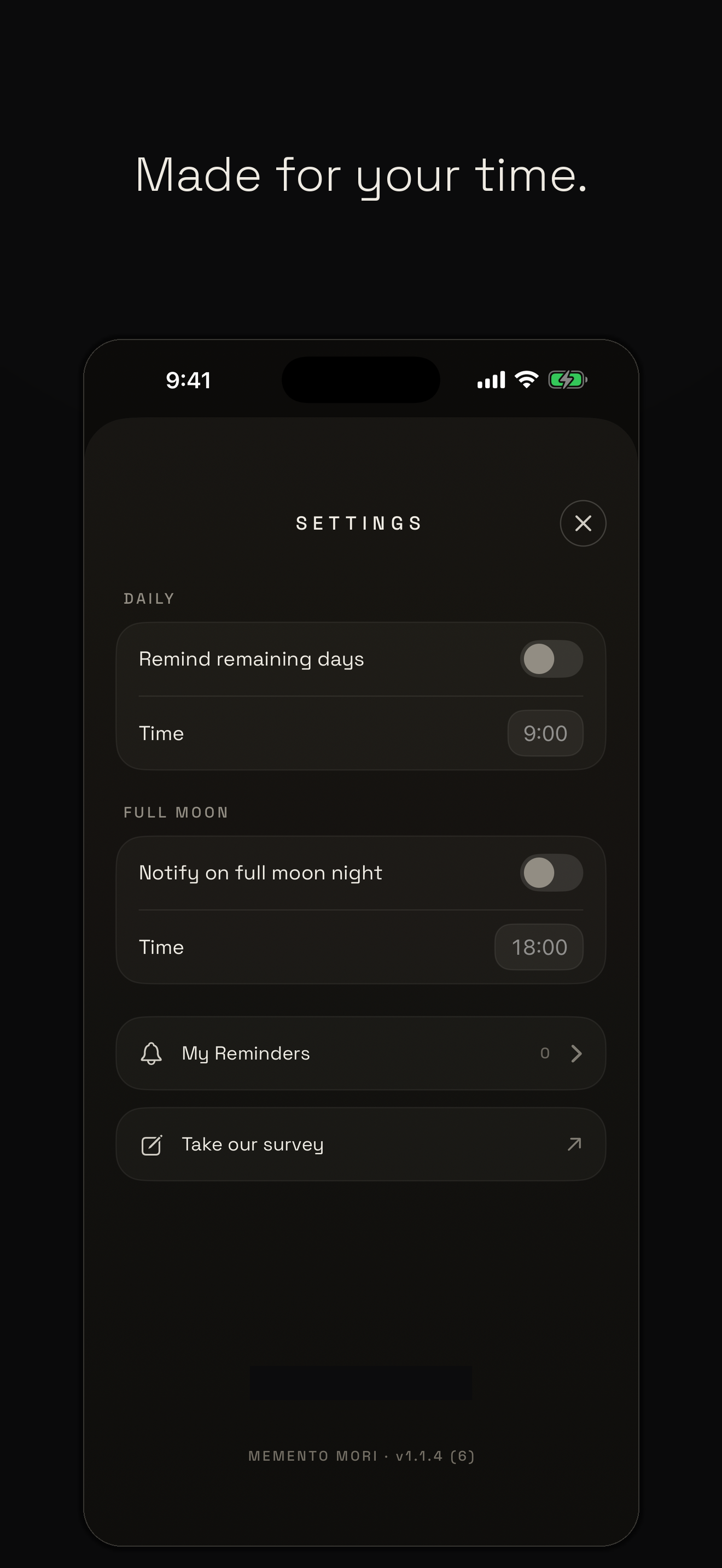 Settings Screen